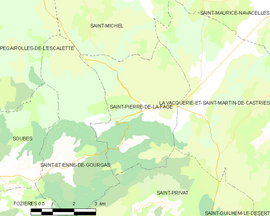 Mapa obce Saint-Pierre-de-la-Fage