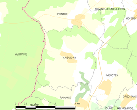 Mapa obce Chevigny