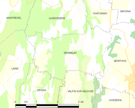Mapa obce Dramelay