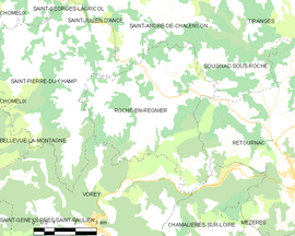 Mapa obce Roche-en-Régnier