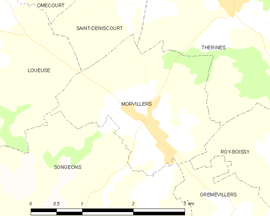Mapa obce Morvillers