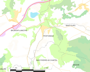 Poziția localității Pontgibaud
