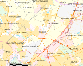 Mapa obce Gonesse