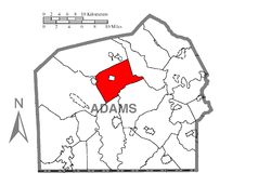 Map of Adams County, Pennsylvania highlighting Butler Township