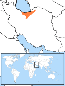 Verspreiding van Mazanderani in Iran