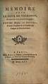Titelblatt des Memorandums für den Herrn Valdahon, Musketier der ersten Kompanie 1765 (Google Books)