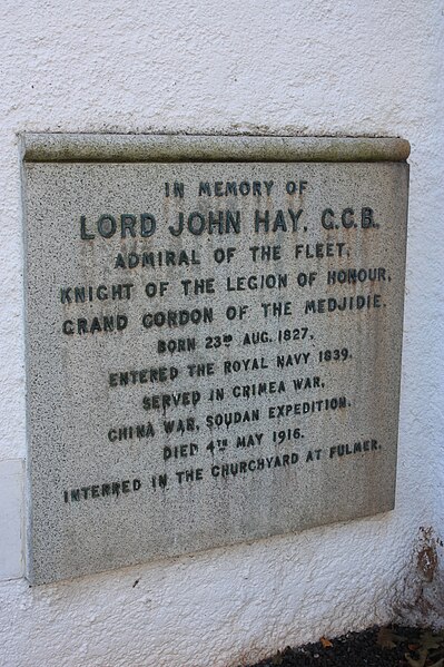Memorial to Lord John Hay, Admiral of the Fleet, Gifford