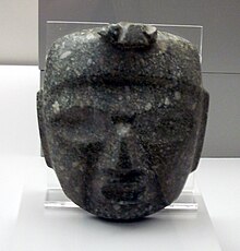 Greenstone Mezcala mask in the Museo de America in Madrid Mezcala mask, Museo de America 2.jpg