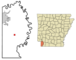 Location in Miller County and the state of Arkansas