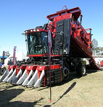 Case IH Module Express 625 picks cotton and simultaneously builds cotton modules.