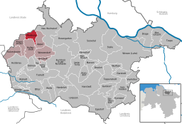 Läget för kommunen Moisburg i Landkreis Harburg