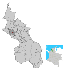 Location of the municipality and city of Sincelejo in the Department of Sucre