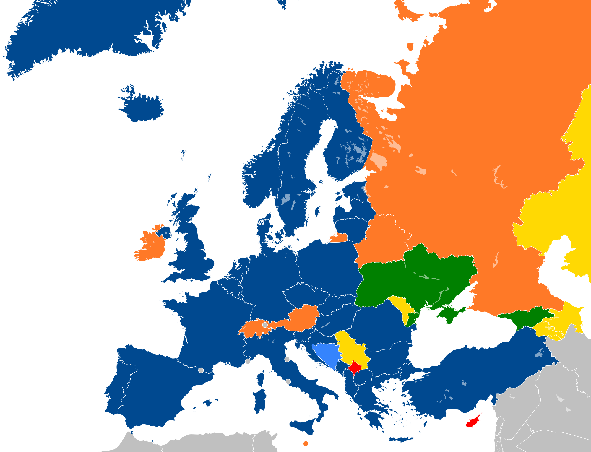  Varšava nakon odbijenice Francuske i Njemačke: Weimarski trokut je 'potrošen' 2000px-NATO_affiliations_in_Europe.svg