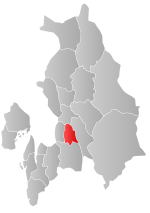 Mapa do condado de Akershus com Rælingen em destaque.