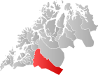 Locator map showing Bardu within Troms