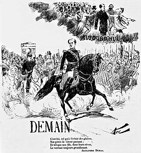 Dessin de Toc à la gloire de Napoléon-Jérôme Bonaparte (28 janvier 1883).