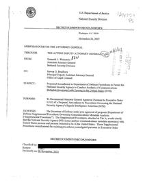 2007 Memos by Michael Mukasey requesting Broader powers.
