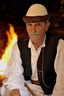 Qeleshe white brimless felt cap traditionally worn by Albanians