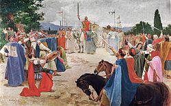 Coronation of King Tomislav by Oton Ivekovic. Oton Ivekovic, Krunidba kralja Tomislava.jpg