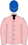 Pink, royal blue cap