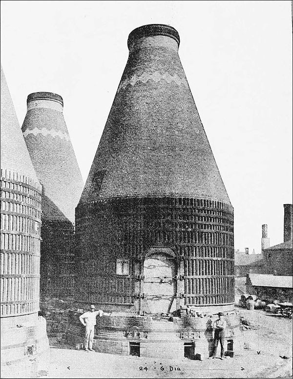 Three kilns at the Perth Amboy Terra Cotta Company