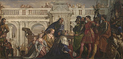 Даријева породица пред Александром (1565–1570). Уље на платну, 236,2cm × 475,9 cm, Национална галерија у Лондону.