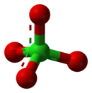 Ball-and-stick model of the perchlorate ion
