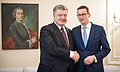 Morawiecki dengan presiden Ukraine Petro Poroshenko, Munich, Jerman 2018