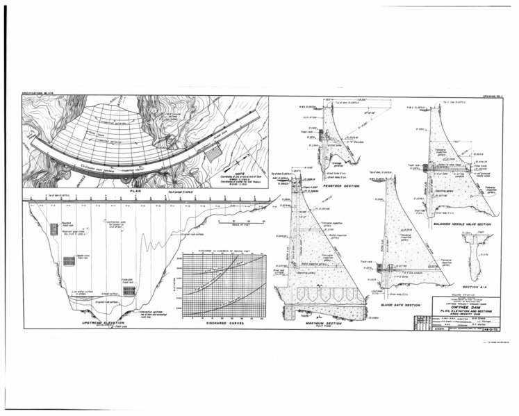File:Photographic copy of original construction drawing dated April 10, 1928 (from Record Group 115, Denver Branch of the National Archives, Denver). OWYHEE DAM; PLAN, ELEVATION AND HAER ORE,23-NYS.V,1-145.tif