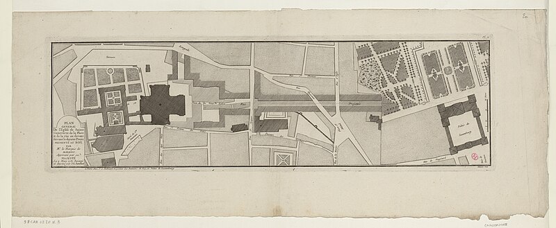 File:Plan général de l'église Sainte Geneviève de la Place de la rue au devant suivant le dernier projet présenté, Paris Musées 20230619180914.jpg