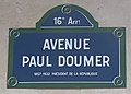 Plaque de l’avenue.