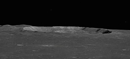 Highly oblique view from Apollo 10, facing northwest.