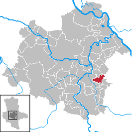 Местоположбата на Полеи во рамките на округот Залцландкрајс