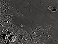 English: Protagoras lunar crater as seen from Earth with satellite craters labeled