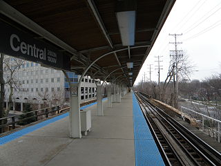 <span class="mw-page-title-main">Central station (CTA Purple Line)</span> Chicago "L" station
