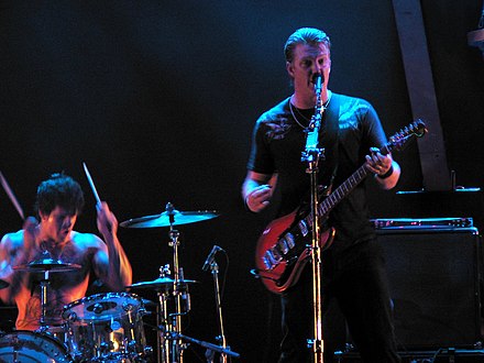 Joey Castillo and Josh Homme when the band performed at the Southside Festival in Germany, June 2007