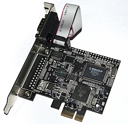 PCI Express x1 card with one RS-232 port on a nine-pin connector