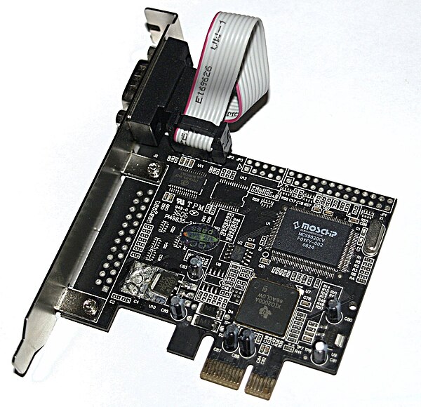 A PCI Express ×1 card with one serial port