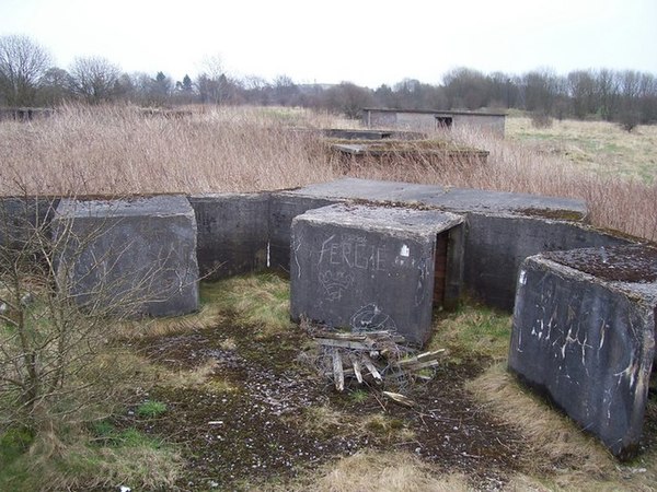 The remains of Drumcross HAA gunsite, built near Glasgow in 1941.