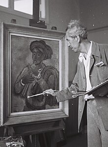 Reuven Rubin in his studio, 1946