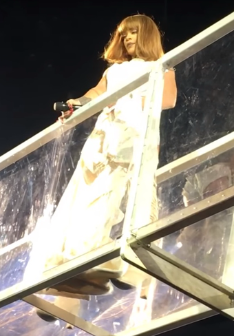 Rihanna performing on the Anti World Tour in 2016