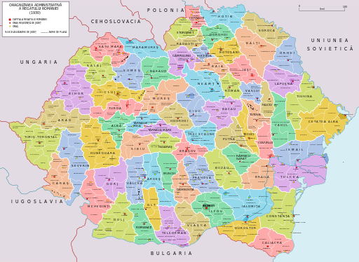 Romania 1930 counties.