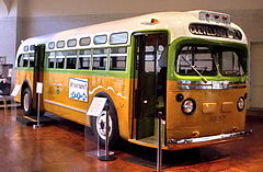 Le bus de Montgomery dans lequel Rosa Parks est montée le 1er décembre 1955, musée Henry Ford (Michigan)