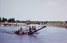 Leopard 1 negotiating a water obstacle Royal Netherlands Army Leopard 1 Fording Water Obstacle (2155 052213).jpg