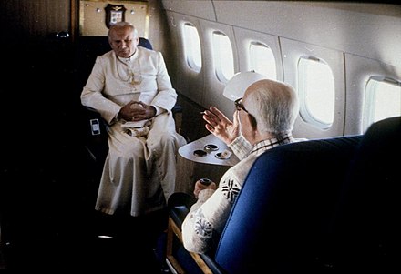 John Paul II with the president of Italy Sandro Pertini in 1984