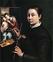 Sofonisba Anguissola died 16 November Self-portrait at the Easel Painting a Devotional Panel by Sofonisba Anguissola.jpg