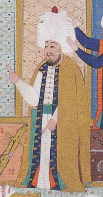 Sharaf Khan på en miniatyr från 1582