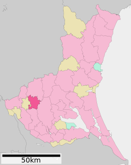 Situering van Shimotsuma in de prefectuur Ibaraki