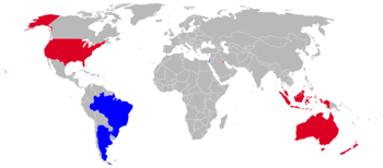 Current operators of the A-4 in blue, former operators in red.