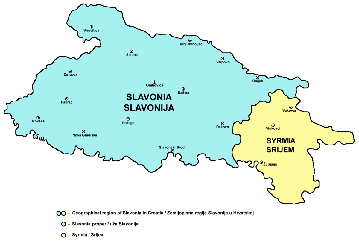 zemljopisna karta slavonije Slavonija   Wikipedia zemljopisna karta slavonije